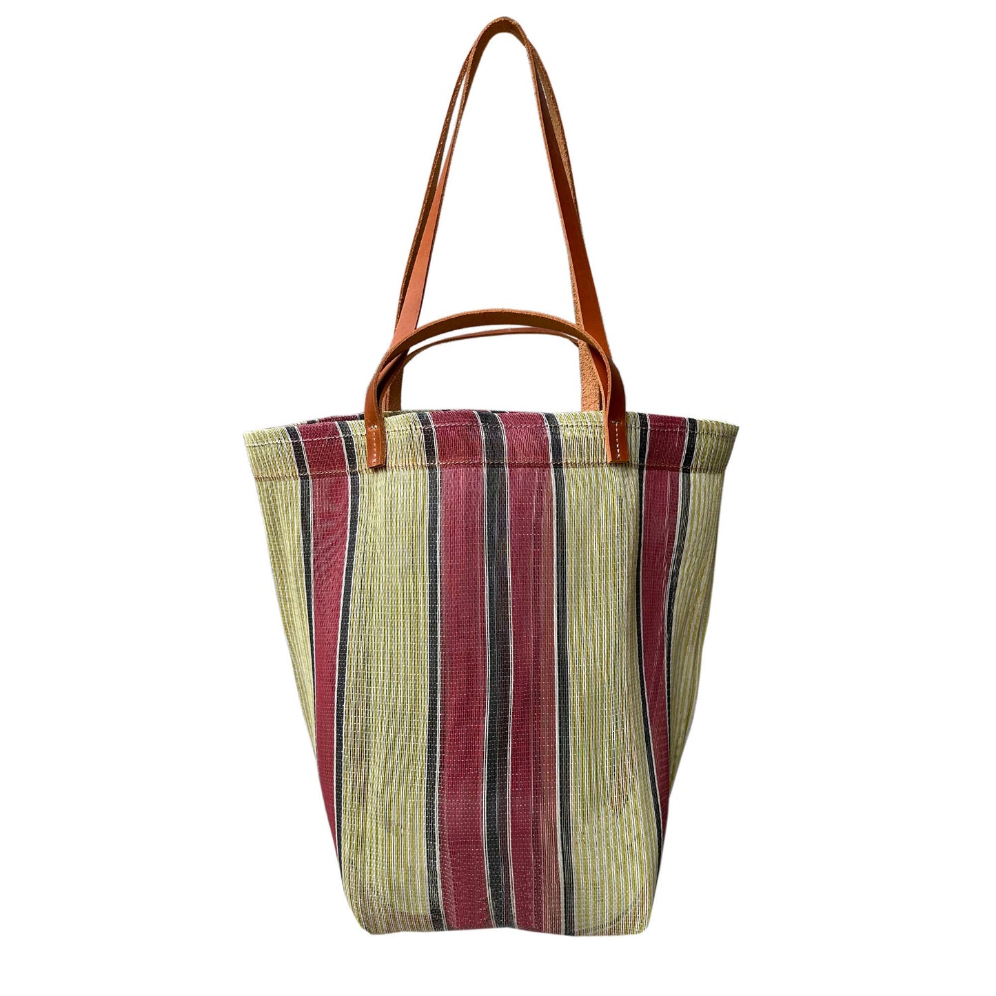 Picture of small red striped tote bag