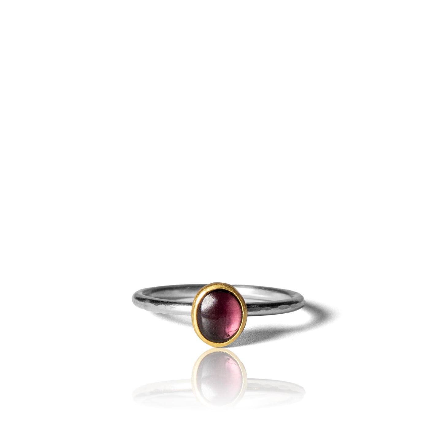 Maroon Spinel Oval Cabochon Ring