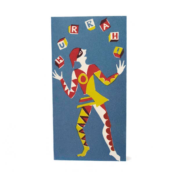 Long Card Juggler Hurrah! Red, Yellow and Blue