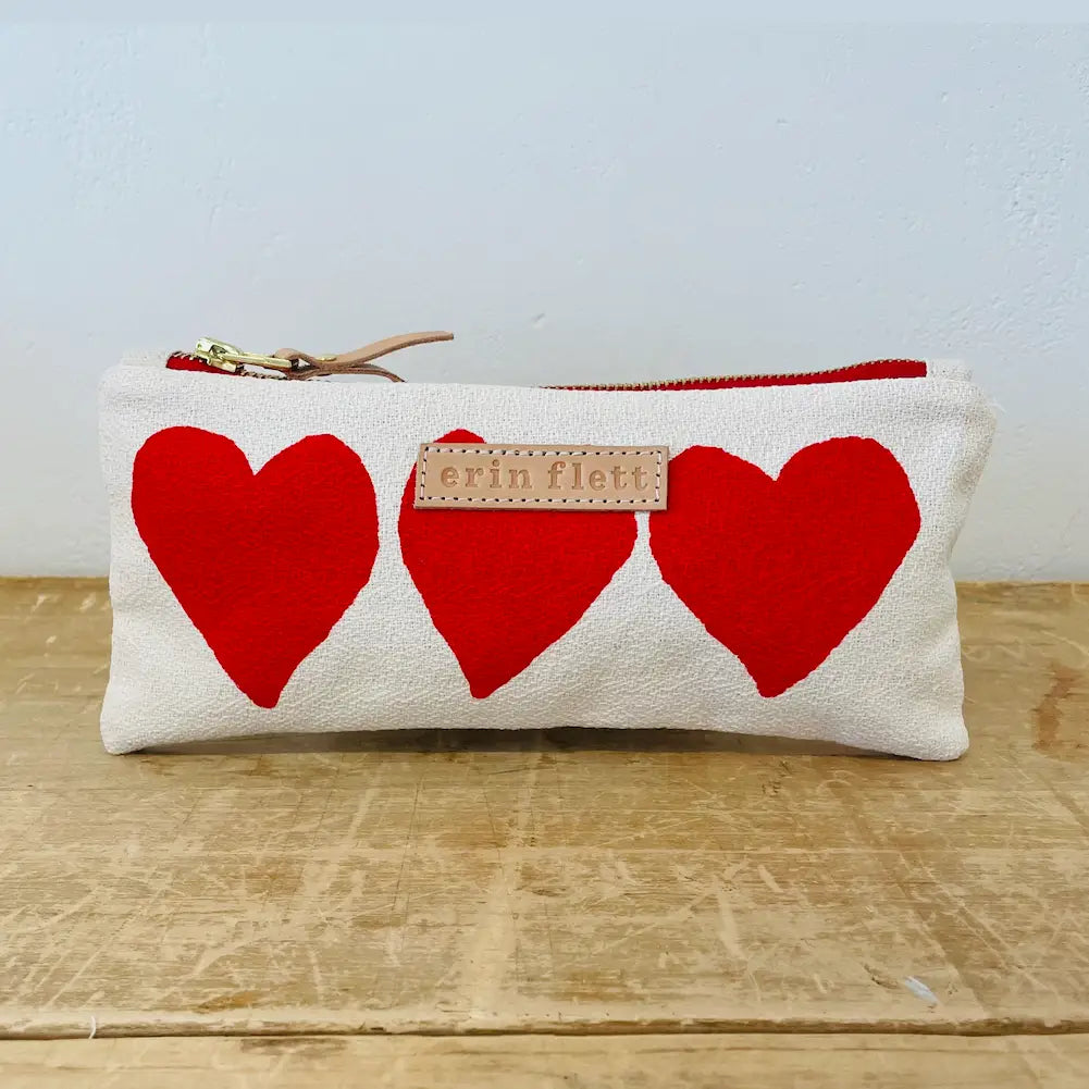 Red Heart Pencil Bag