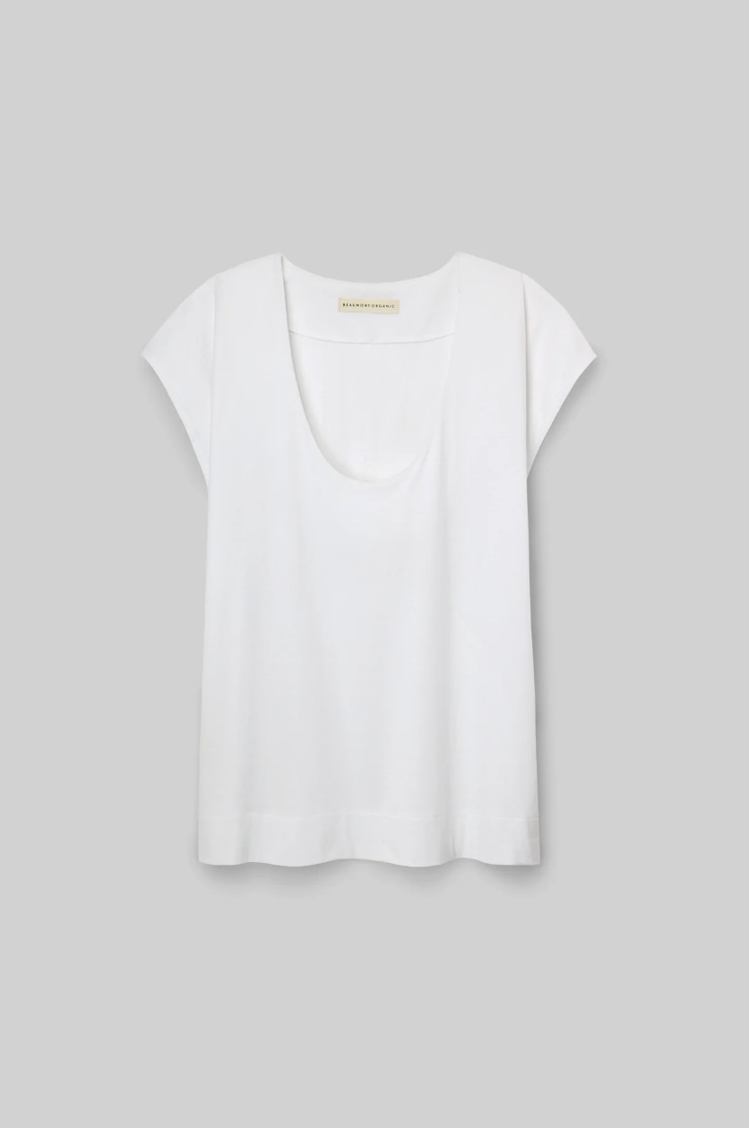 Tamsin Organic Organic Cotton Jersey Top White