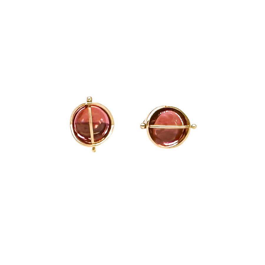 Captured Pink Tourmaline Studs