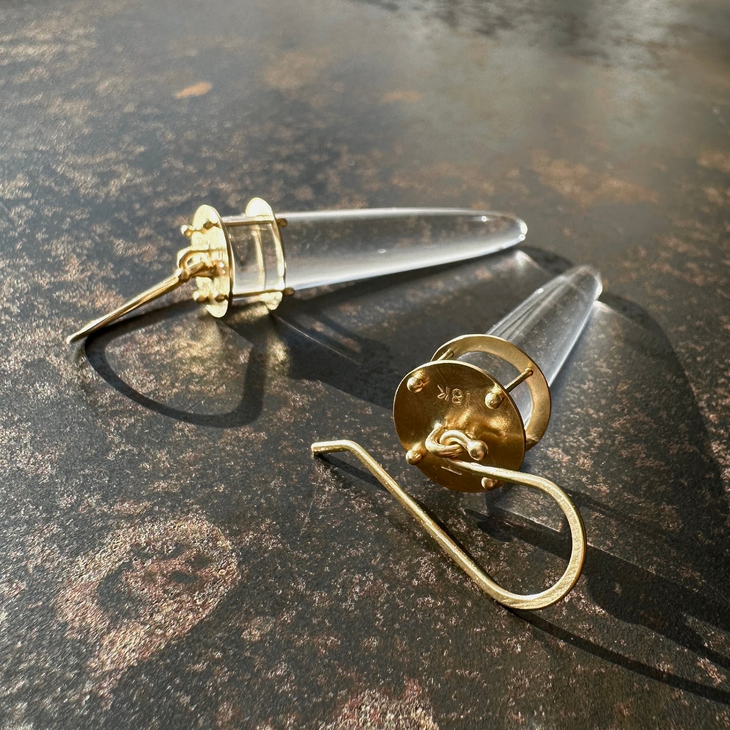 Quartz Torpedo Earrings