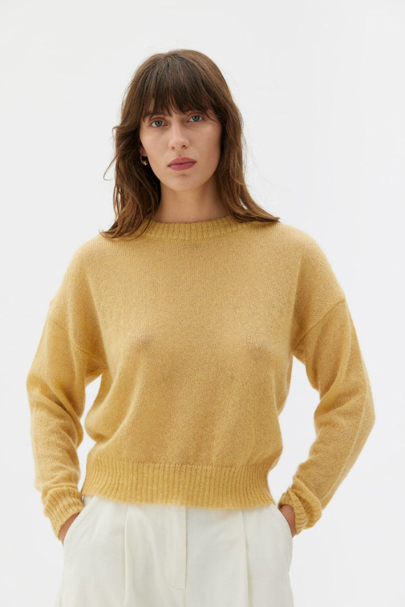 Yara Silk Mohair Sweater Pale Yellow