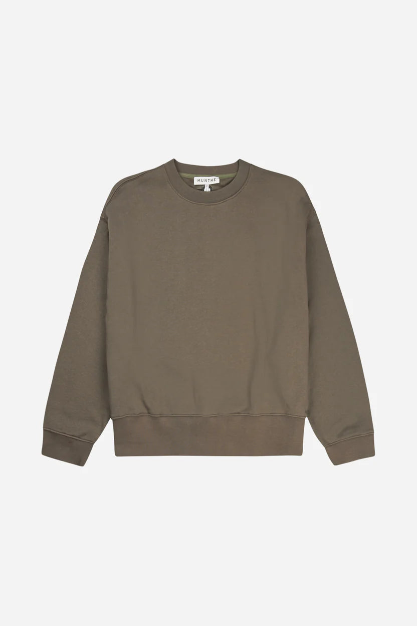 Khaki sweatshirt on a light gray background