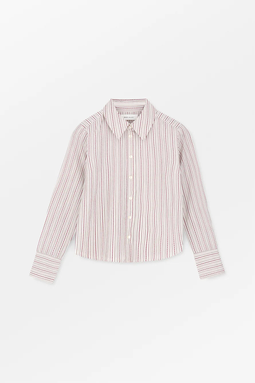 Striped shirt on a light gray background