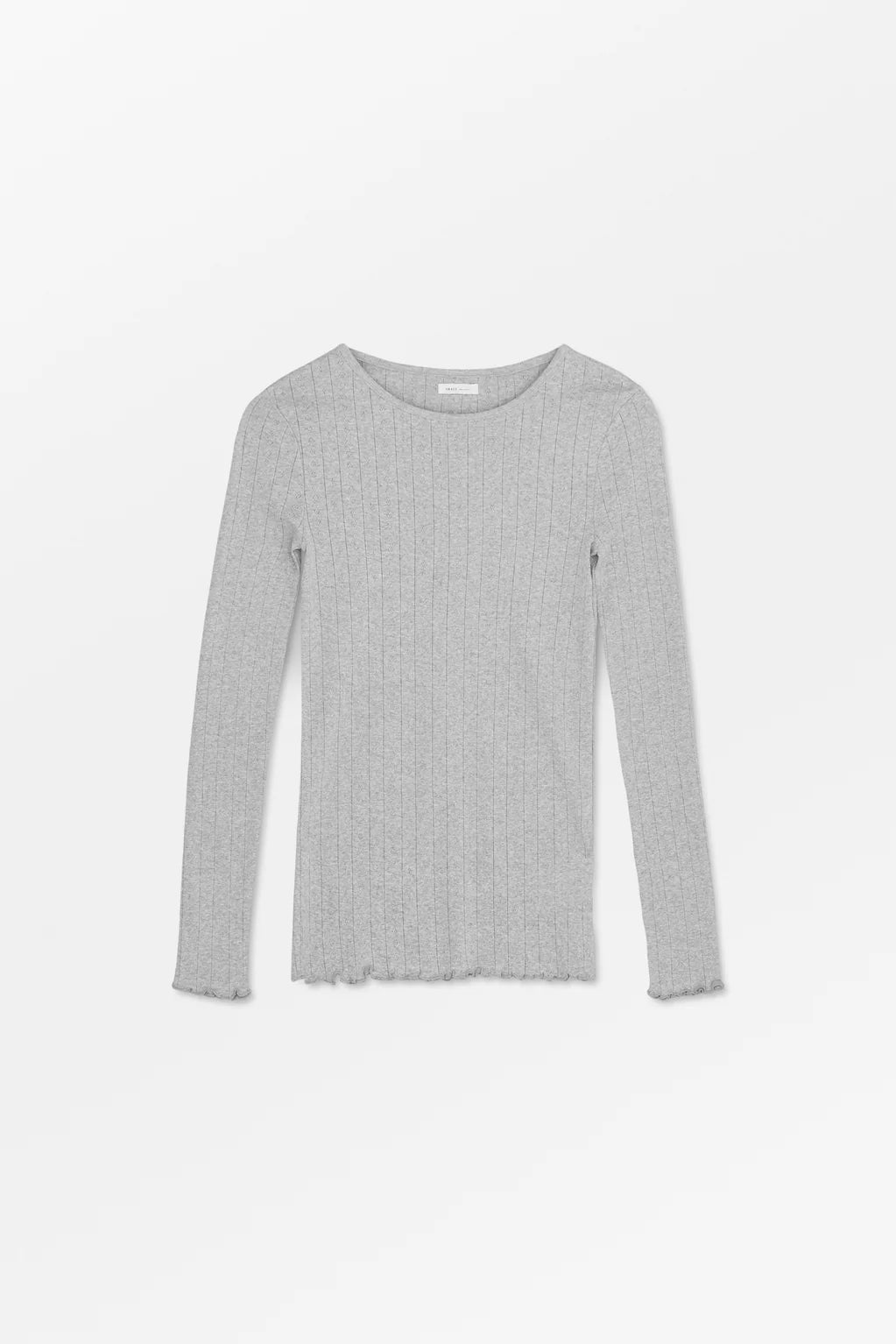 Gray long-sleeve shirt on a white background