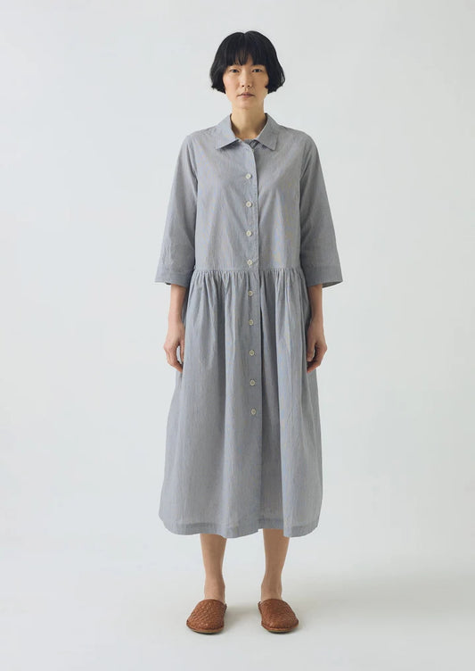 Fine Stripe Cotton Shirt Dress