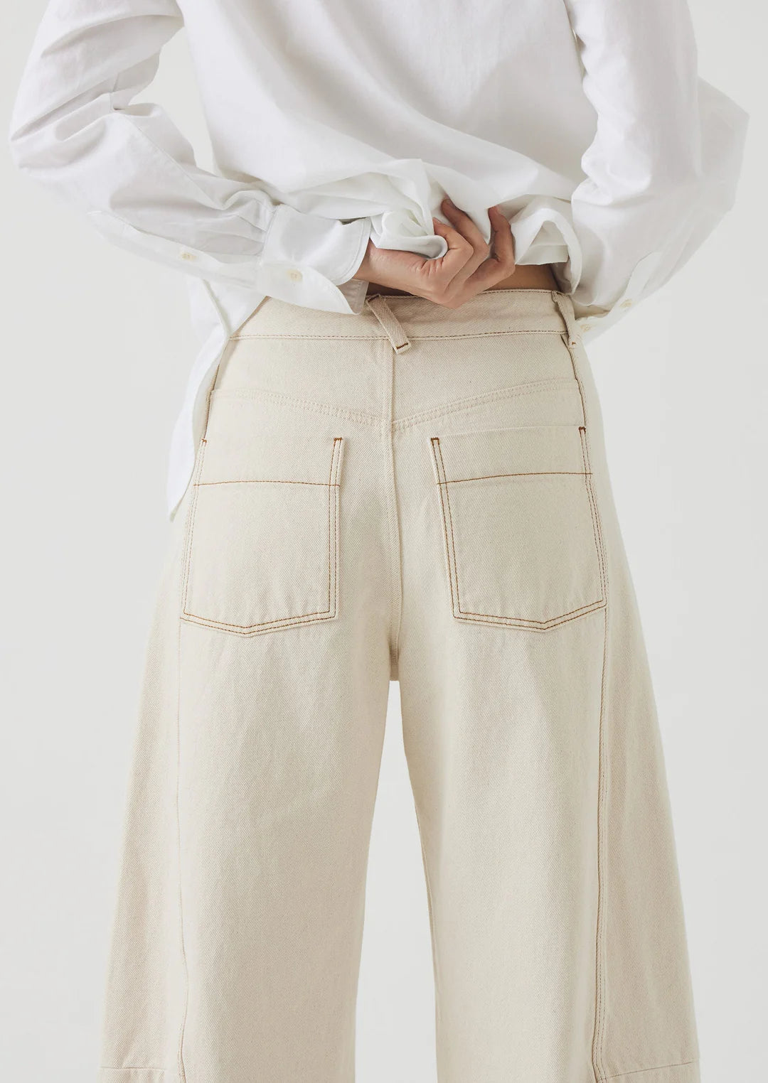 Sculptural Seamed Denim Pant