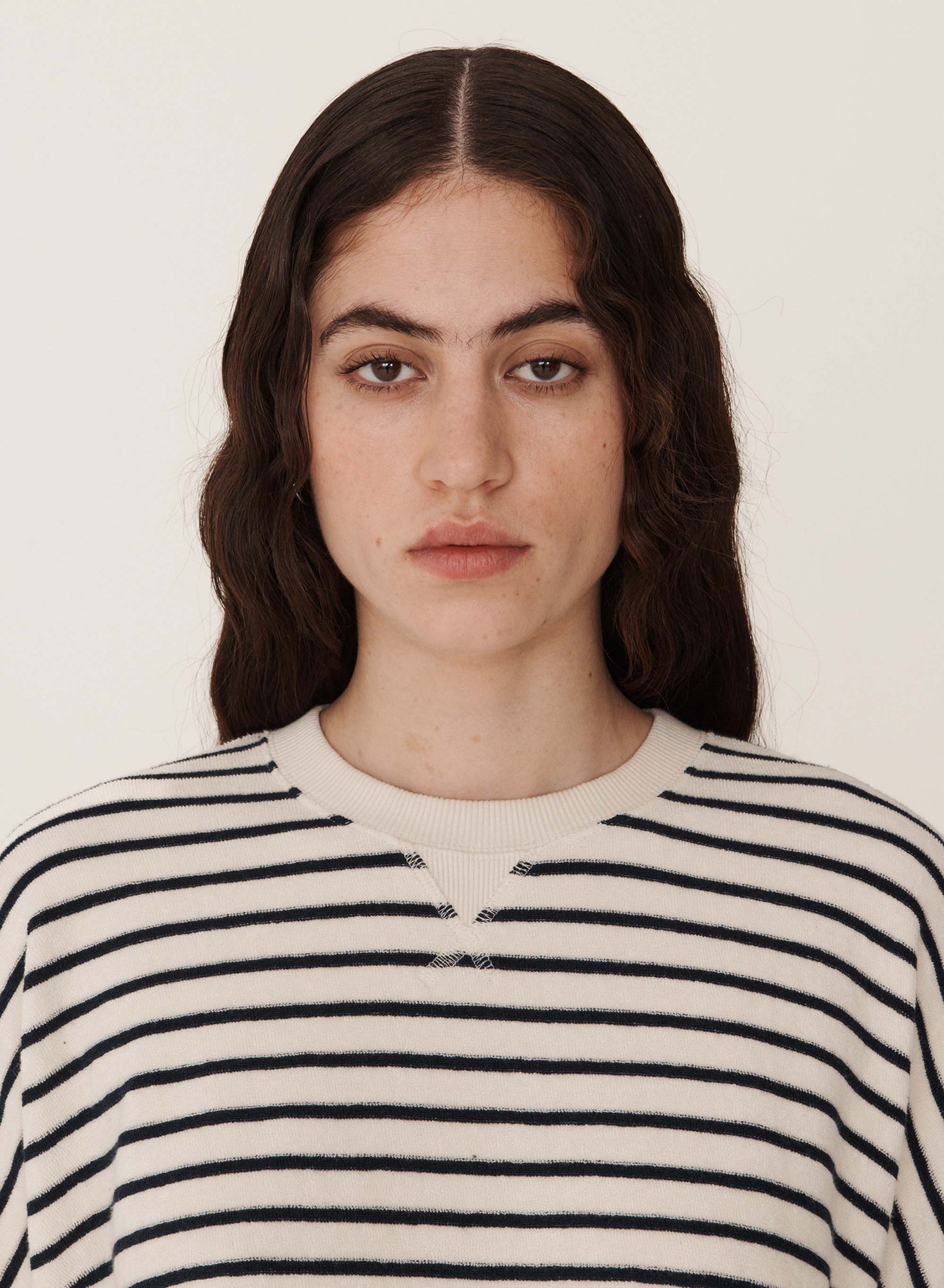 Almost Grown Sweatshirt Stripe Ecru and Navy