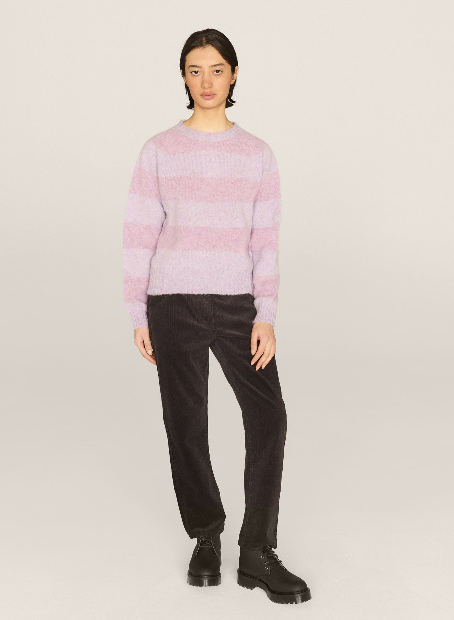 Jets Stripe Crew Neck Knit