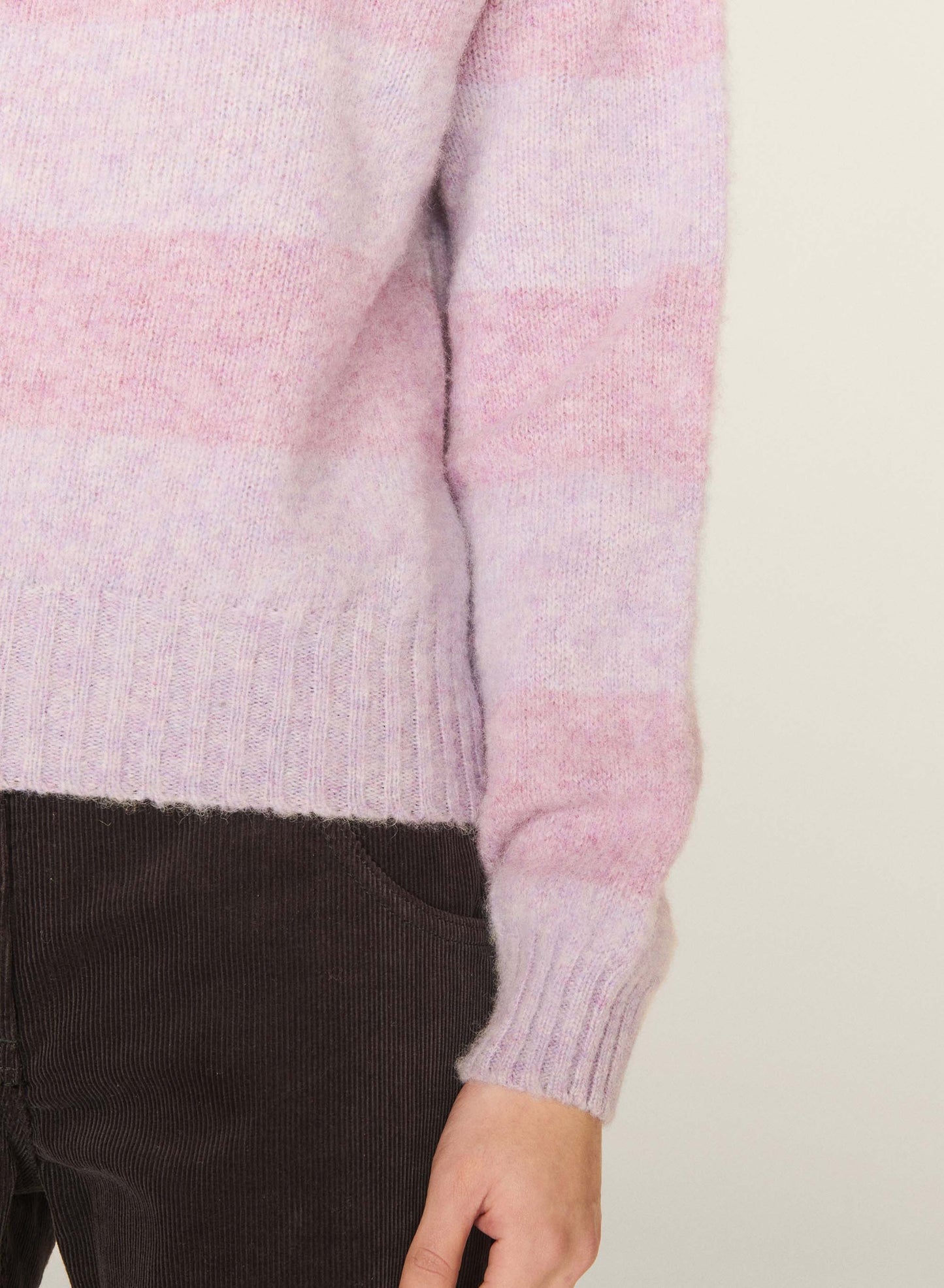 Jets Stripe Crew Neck Knit