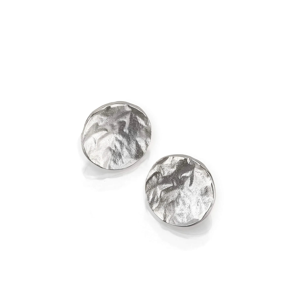Astra Reticulated Circle Earrings in Sterling Silver