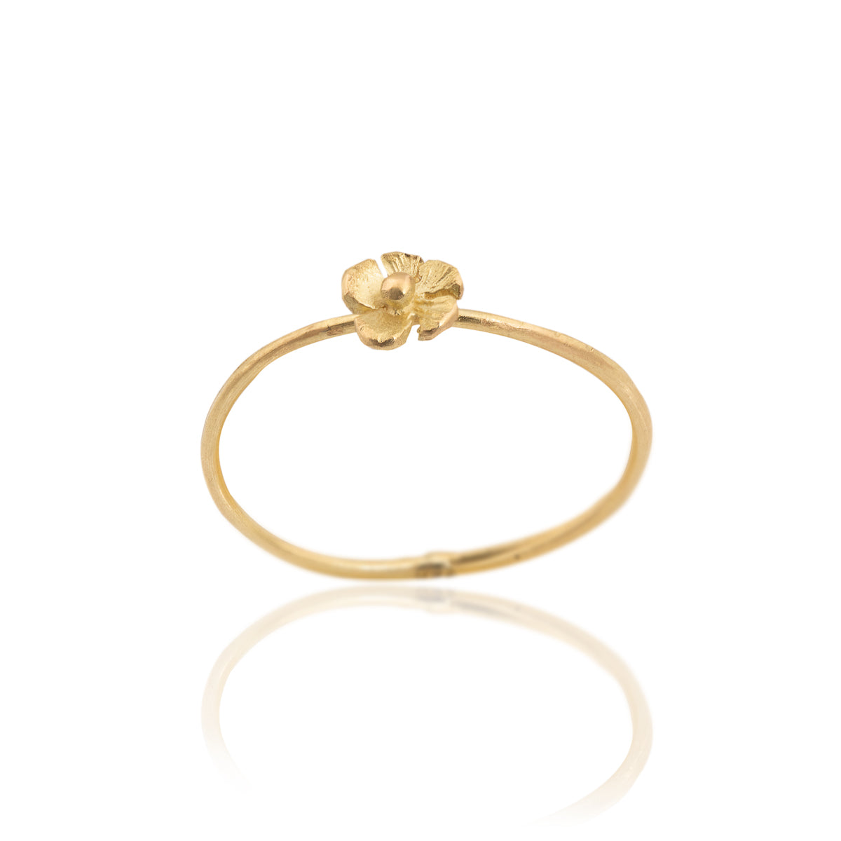 18k Gold Floral Stacking Ring