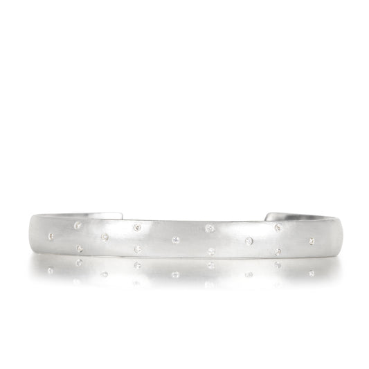 Cayen Sterling Silver Cuff with Diamonds