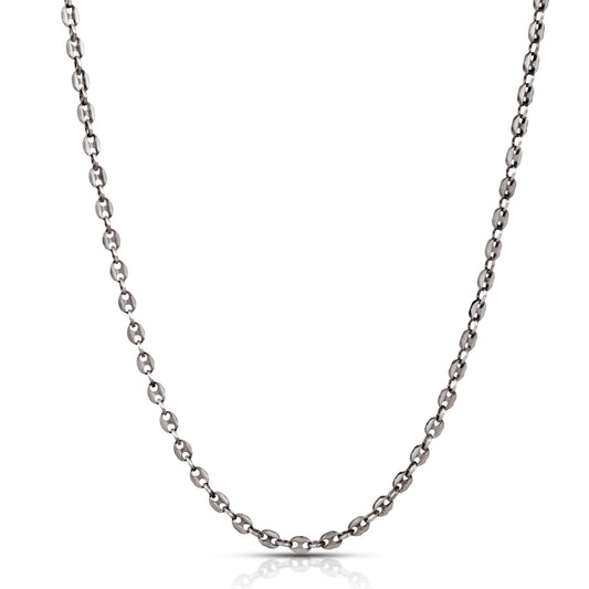 Goji 20" Black Finish Sterling Silver Chain with Gucci Links