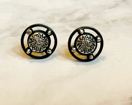Geometric Sterling Silver Stud Earrings