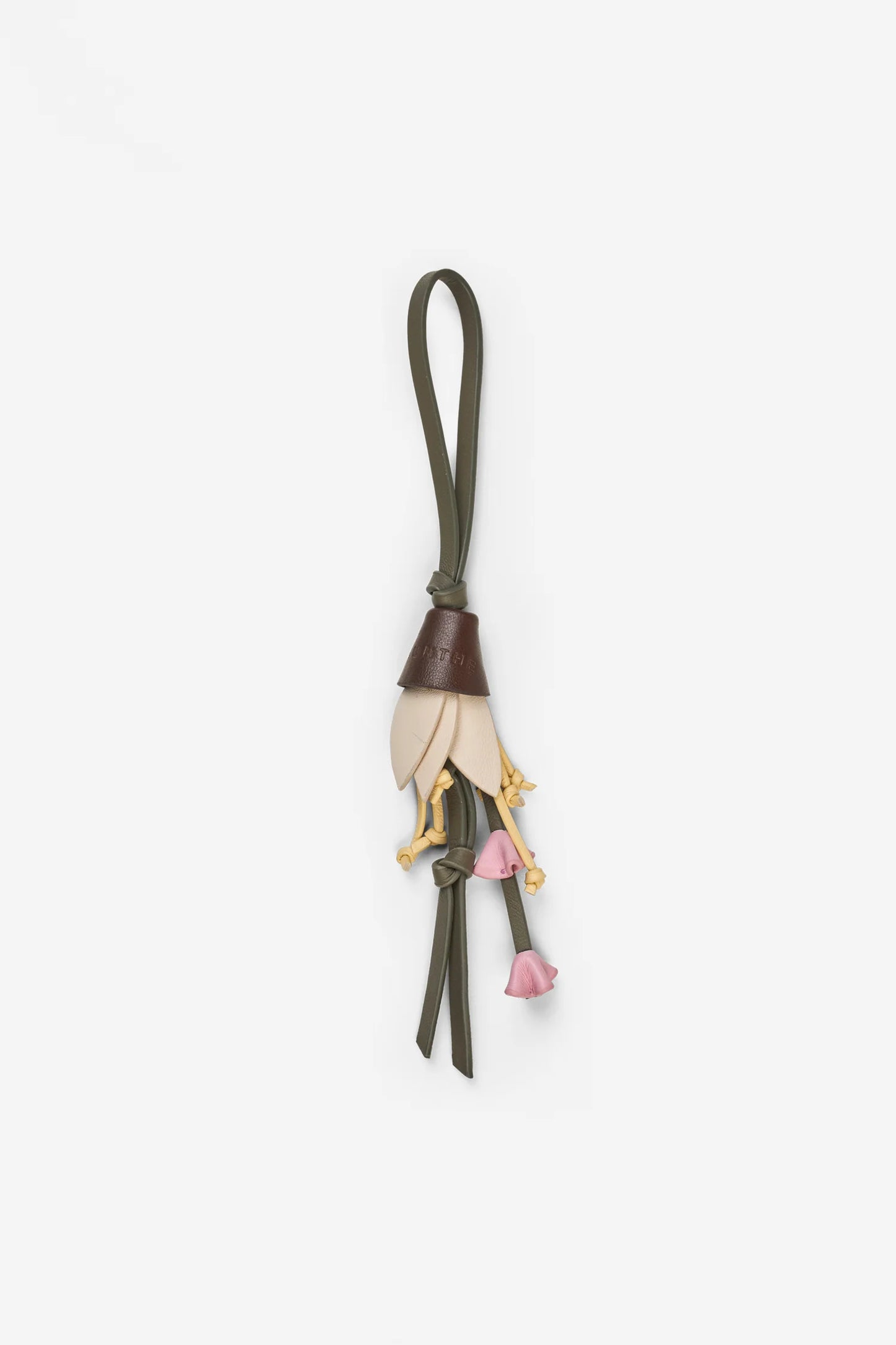 Floral bag charm made of leather