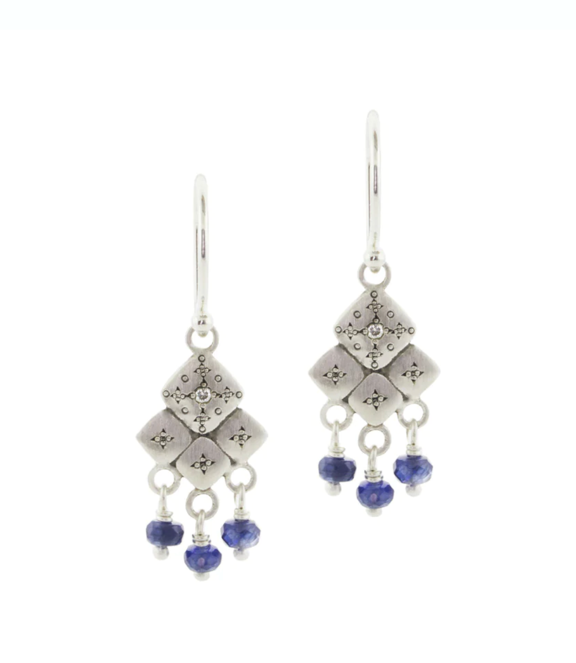 Mosaic Sapphire and Diamond Earrings