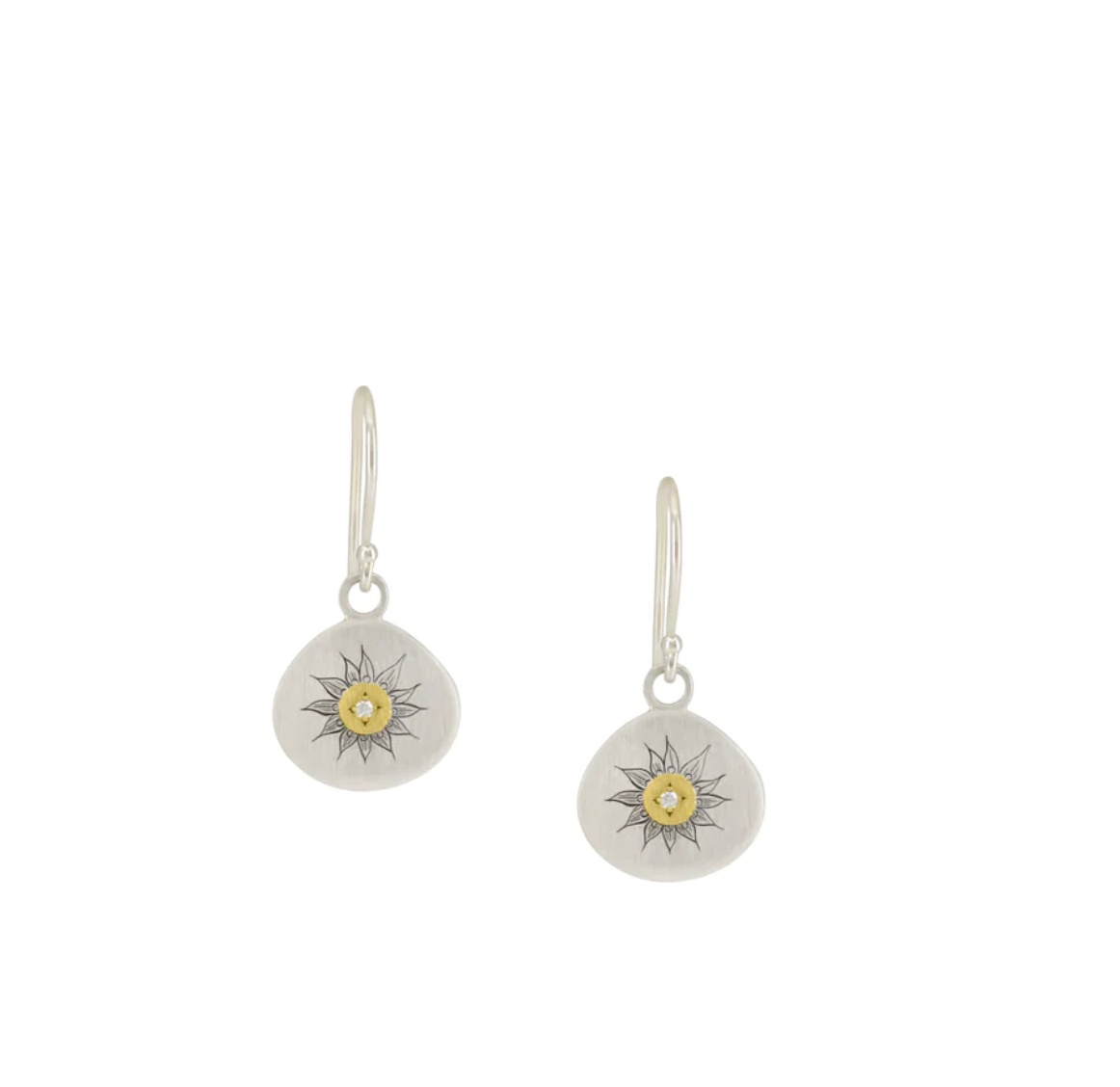 Soleil Charm Earrings with Diamonds