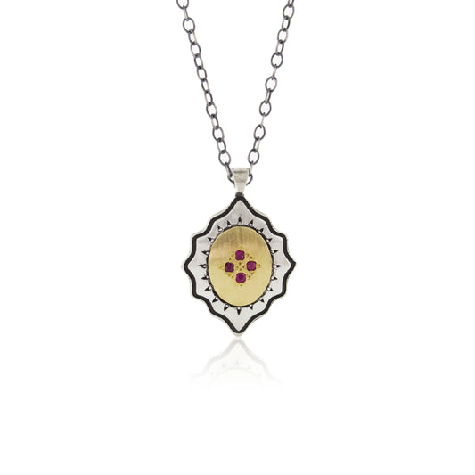 East West Pendant With Rubies