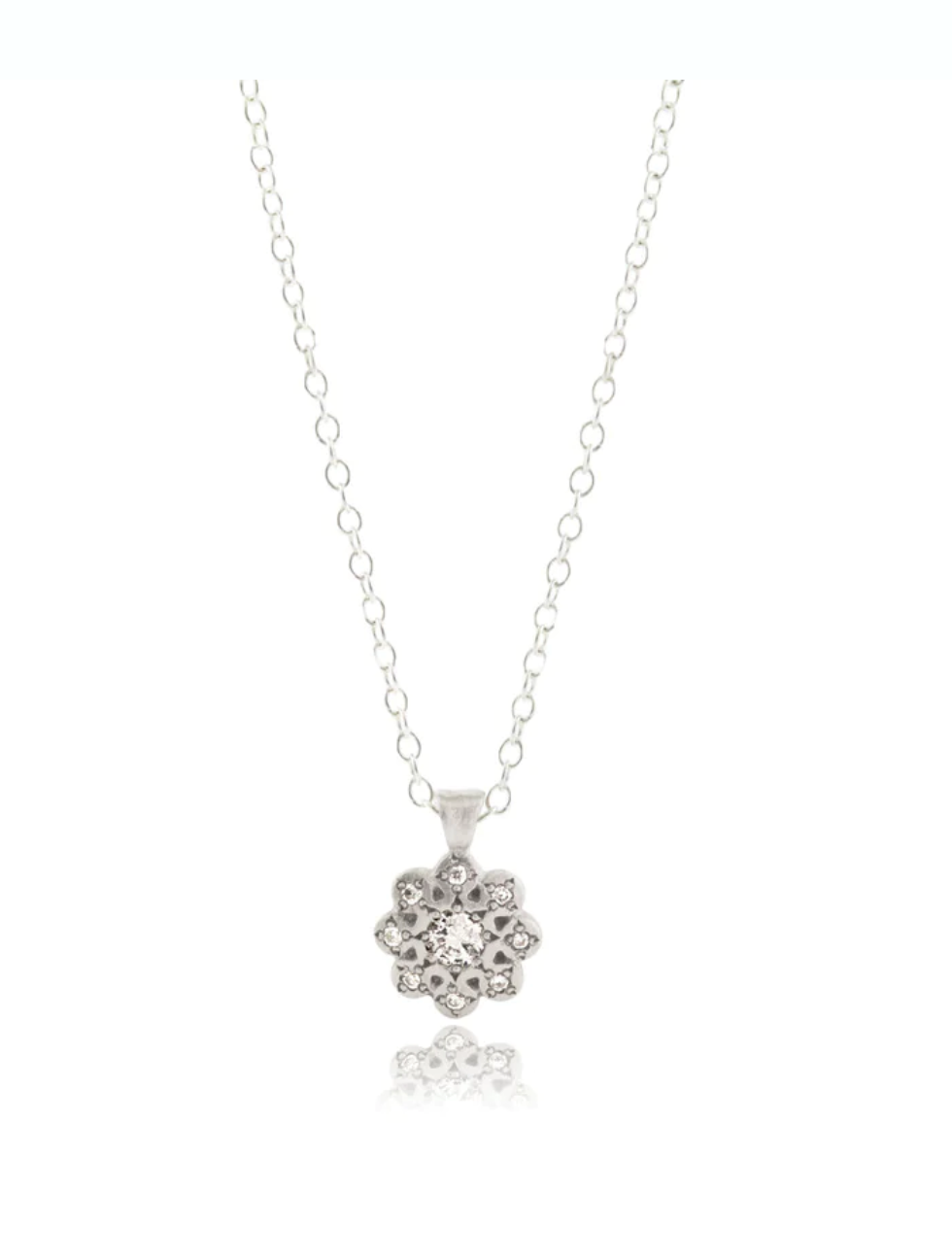 Moonflower Charm Pendant with Diamond