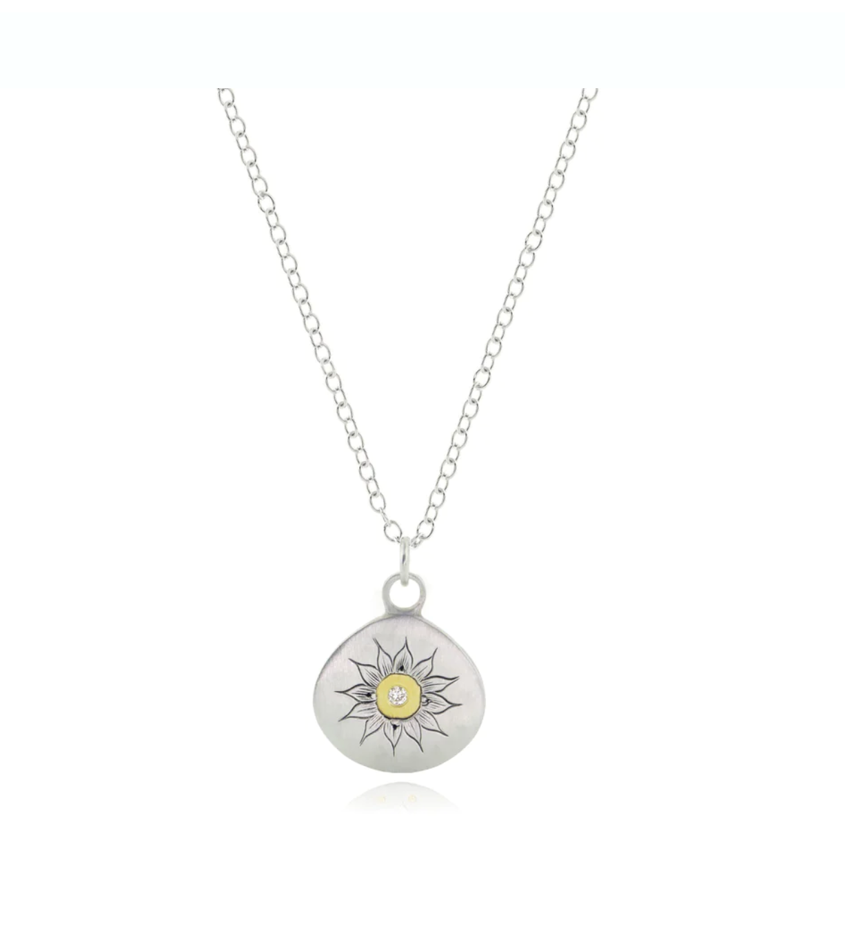 Soleil Charm Pendant with Diamonds