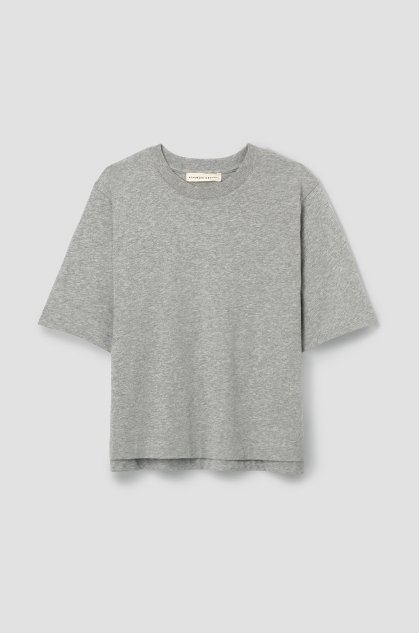 Gray t-shirt on a light gray background