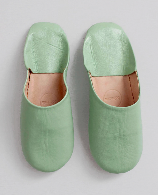 Babouche Moroccan Slippers Sage
