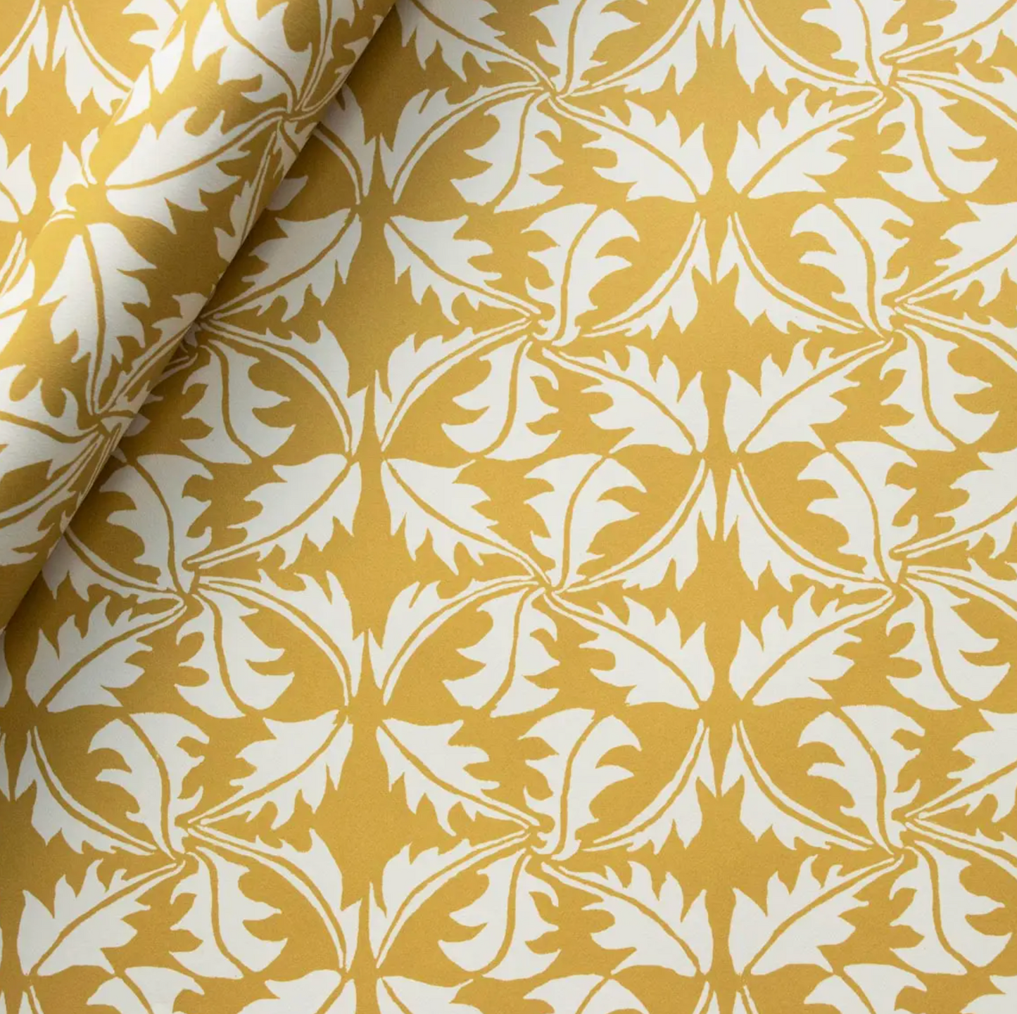 Gift wrap with dandelion leaf print in yellow