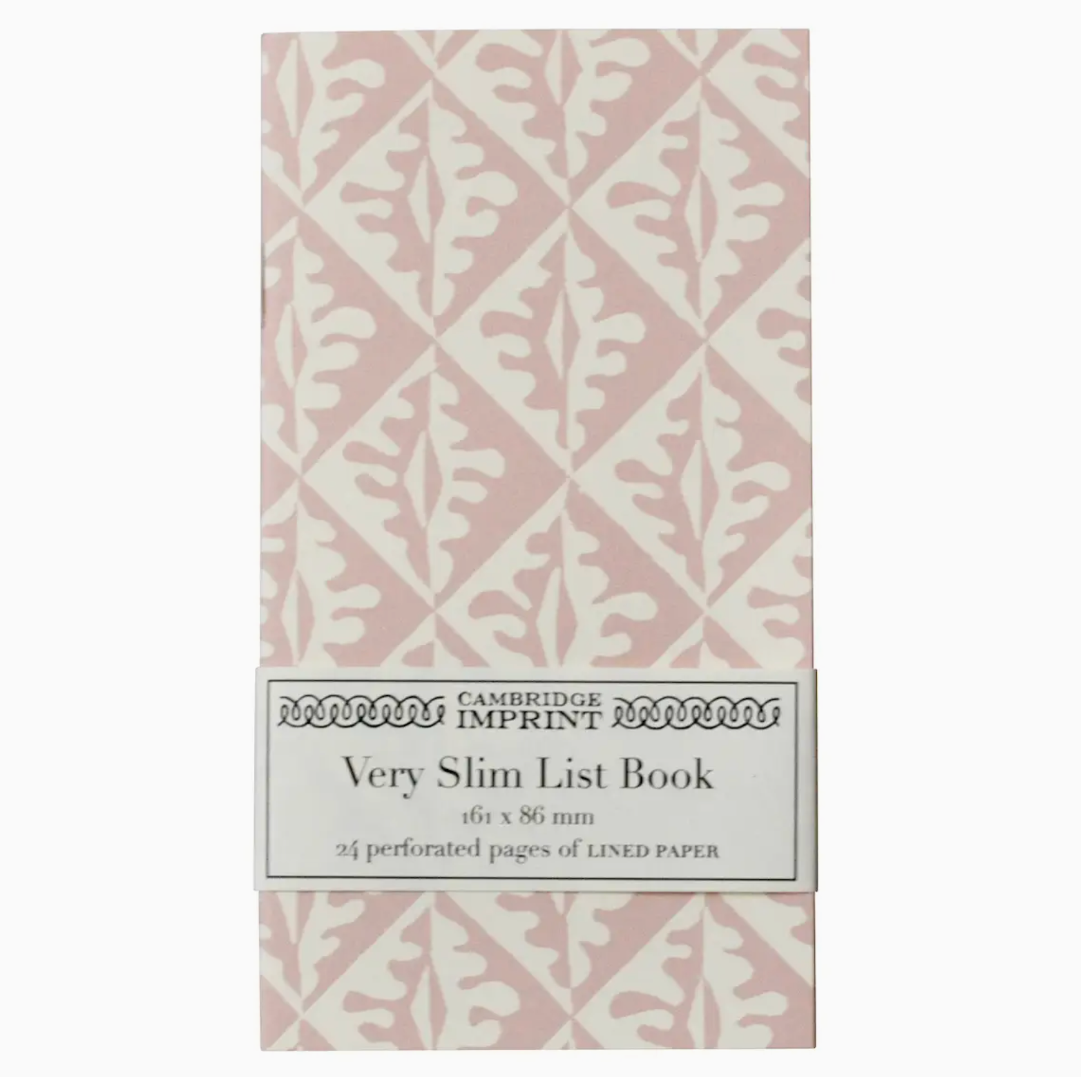 slip note book with pink oak leaf illustration