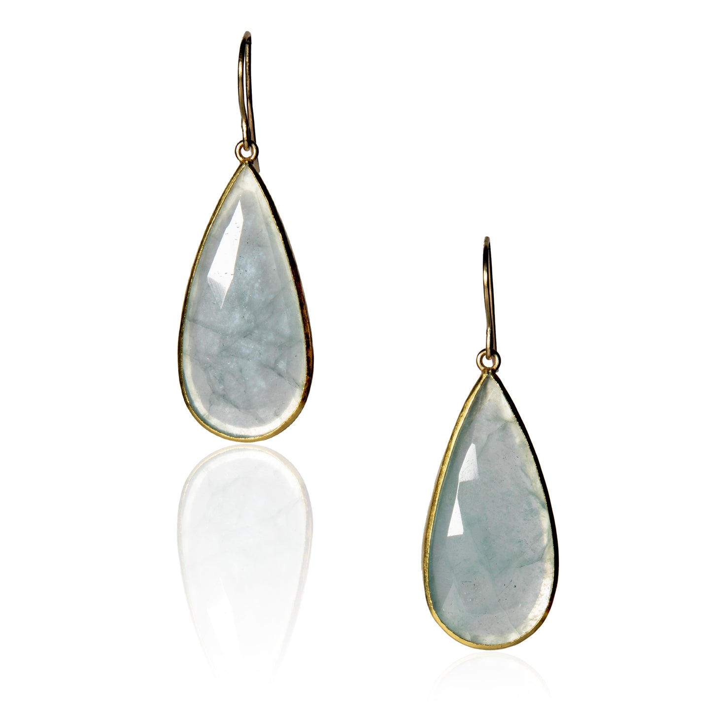 Aqua Drop Open Setting Earrings