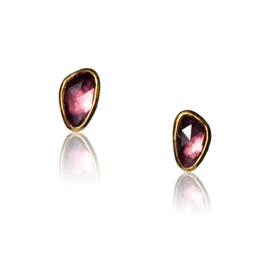 Rhodalite garnet post earrings