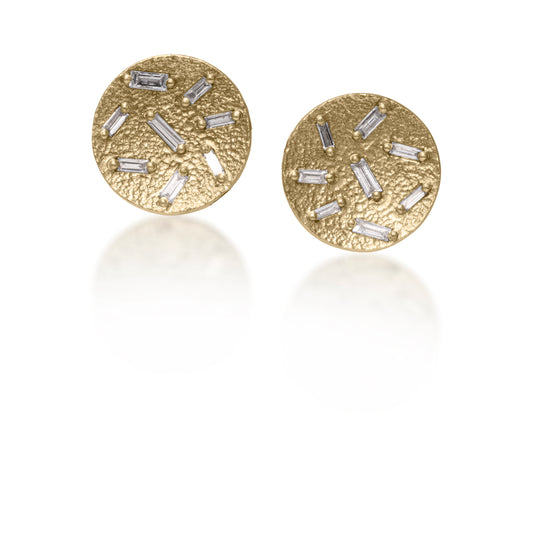 Ice Post Earrings in 18k Yellow Gold