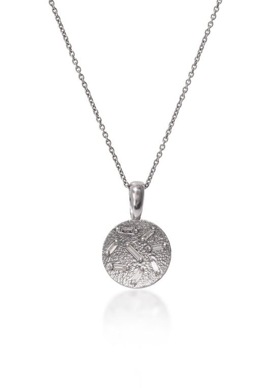 Ice Circle Pendant in Platinum with Diamonds