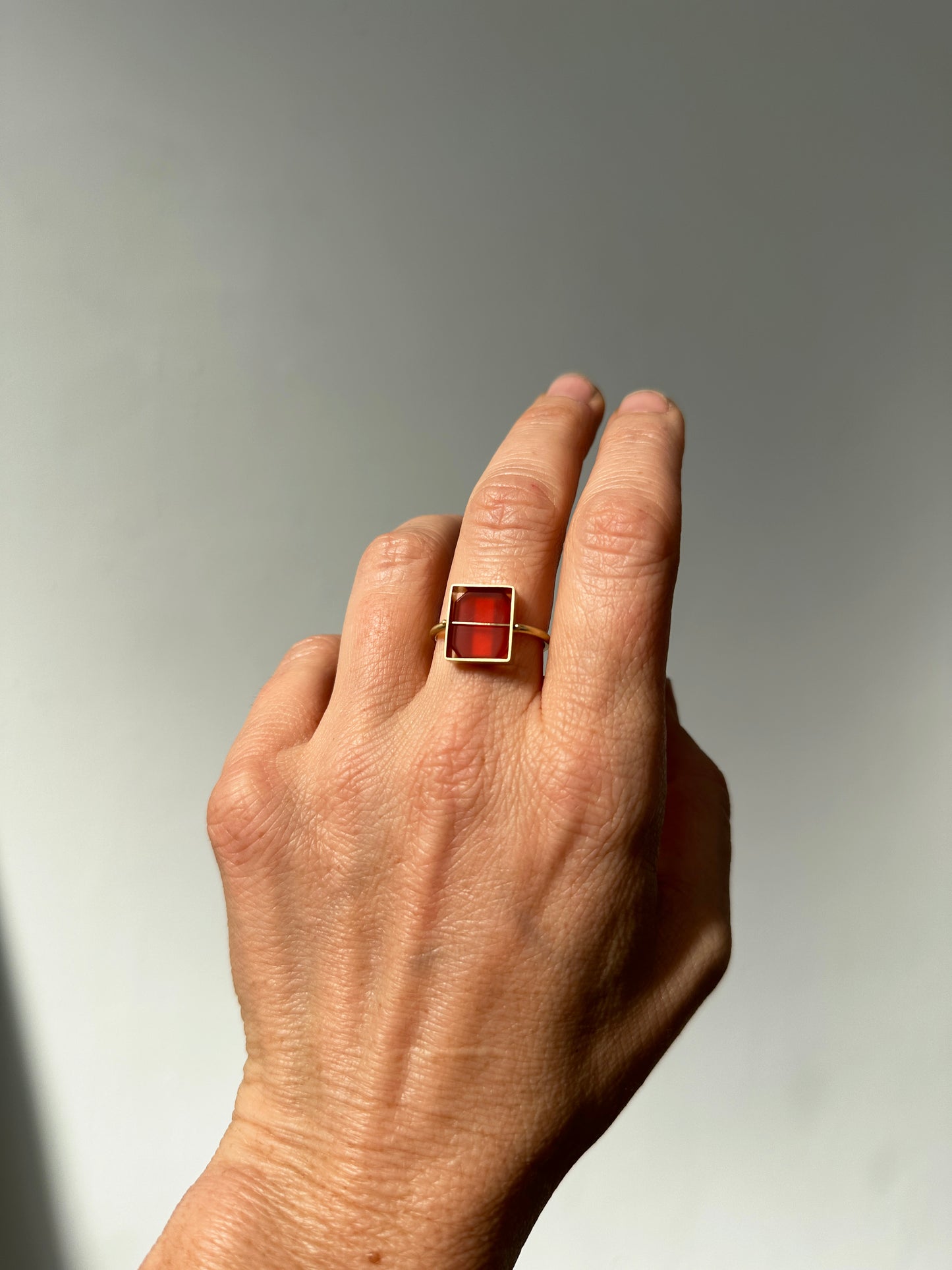 Captured Carnelian Ring