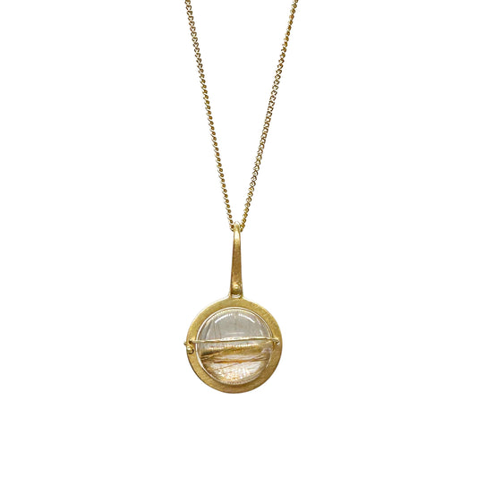 Orb Necklace with Rutilated Quartz