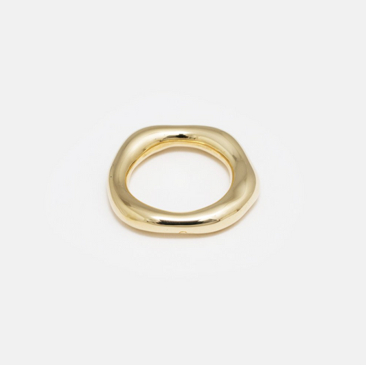 Organic shaped round brass ring