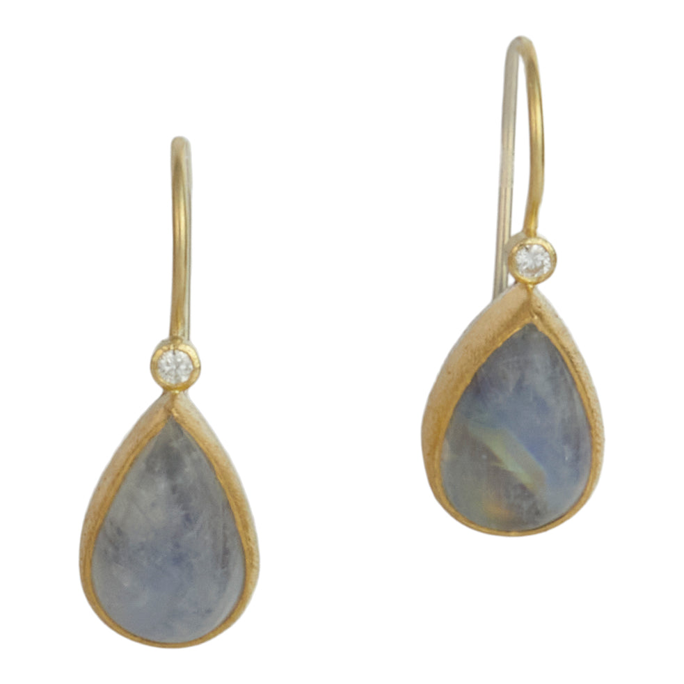 Pear Shaped Moonstone Drop earrings