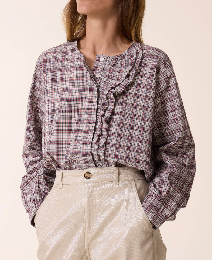 Colina Check Blouse Multi/Red