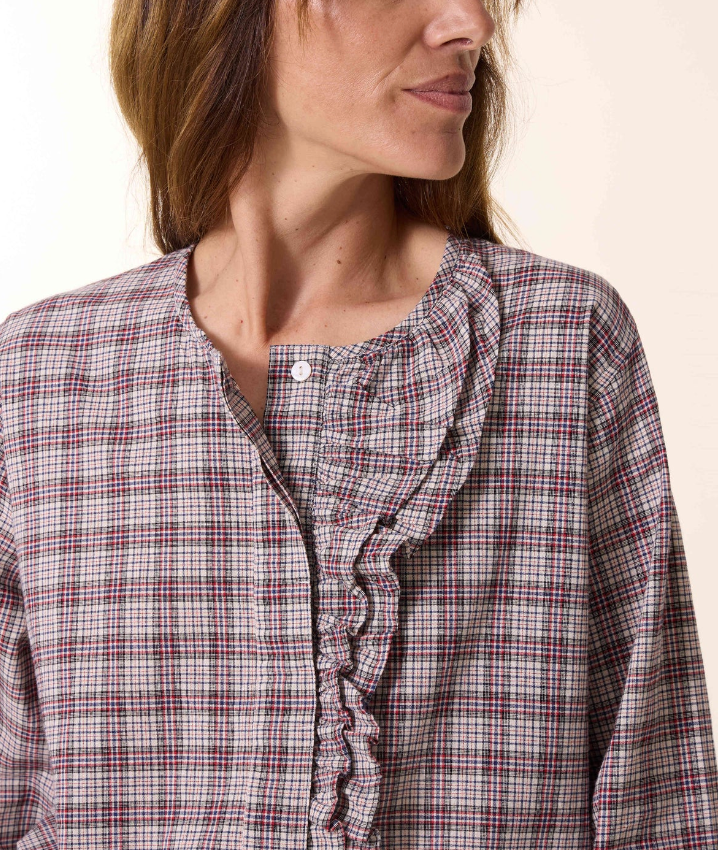 Colina Check Blouse Multi/Red