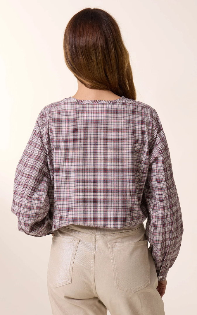 Colina Check Blouse Multi/Red