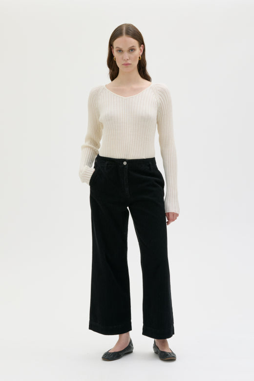 Lail Organic Cotton Corduroy Pants Black