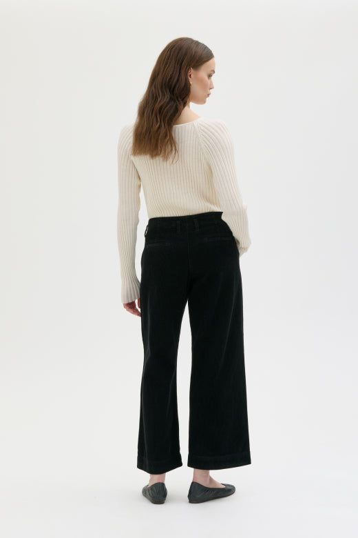 Lail Organic Cotton Corduroy Pants Black
