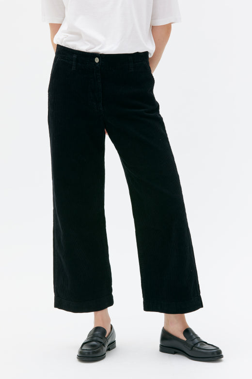 Lail Organic Cotton Corduroy Pants Black
