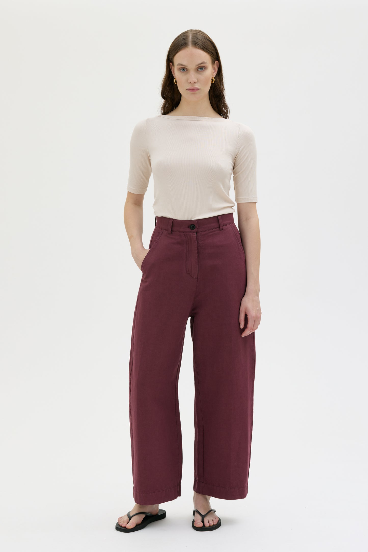 Hisa Organic Cotton Pant Bordeaux