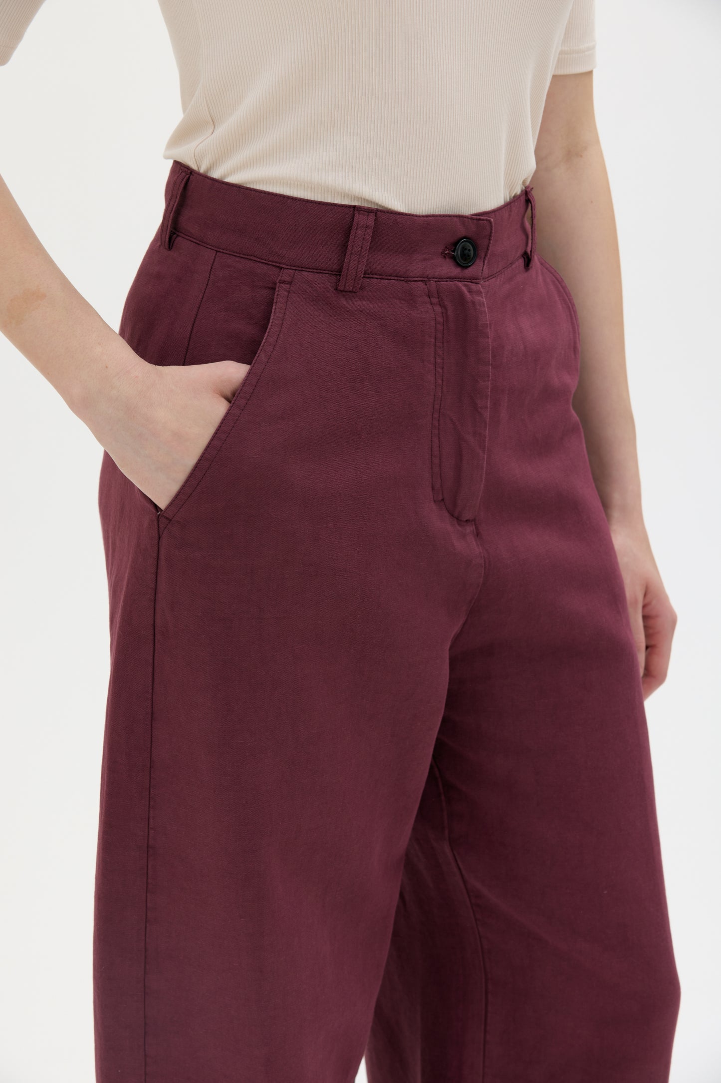Hisa Organic Cotton Pant Bordeaux