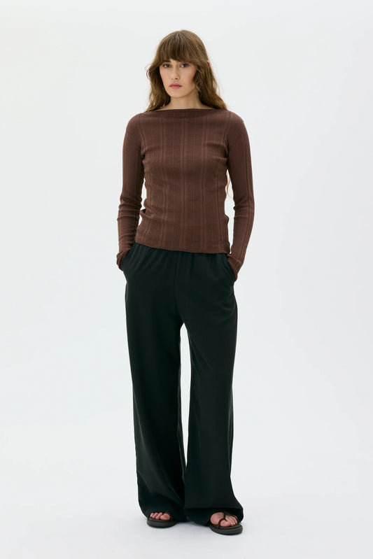Minna Long Sleeve Top Hickory Brown