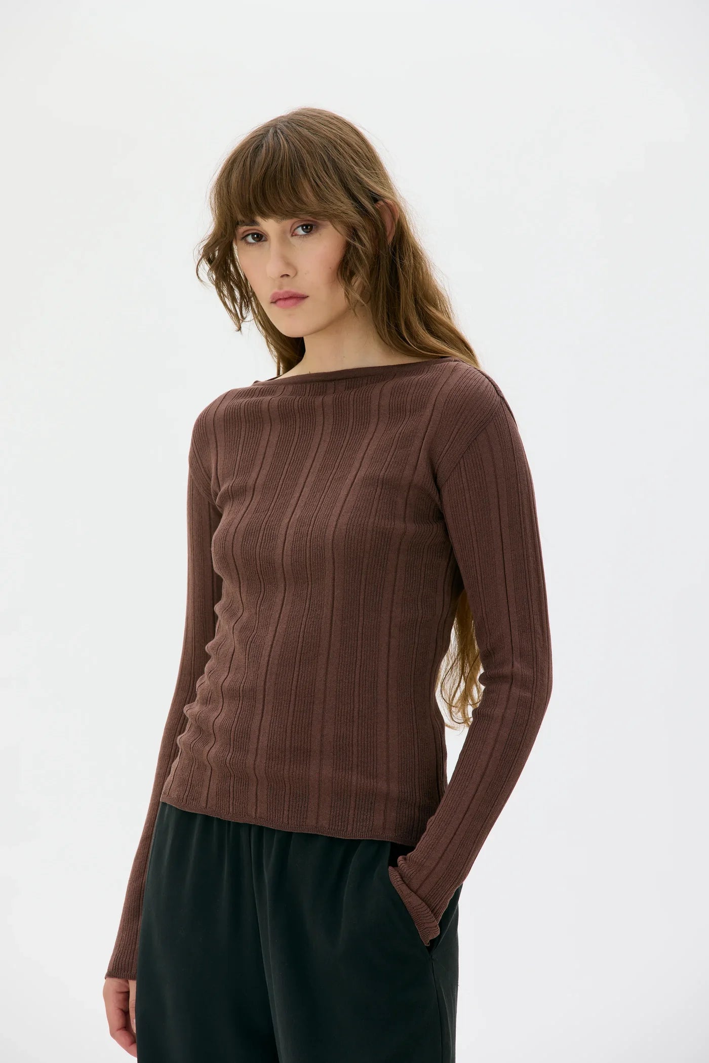 Minna Long Sleeve Top Hickory Brown
