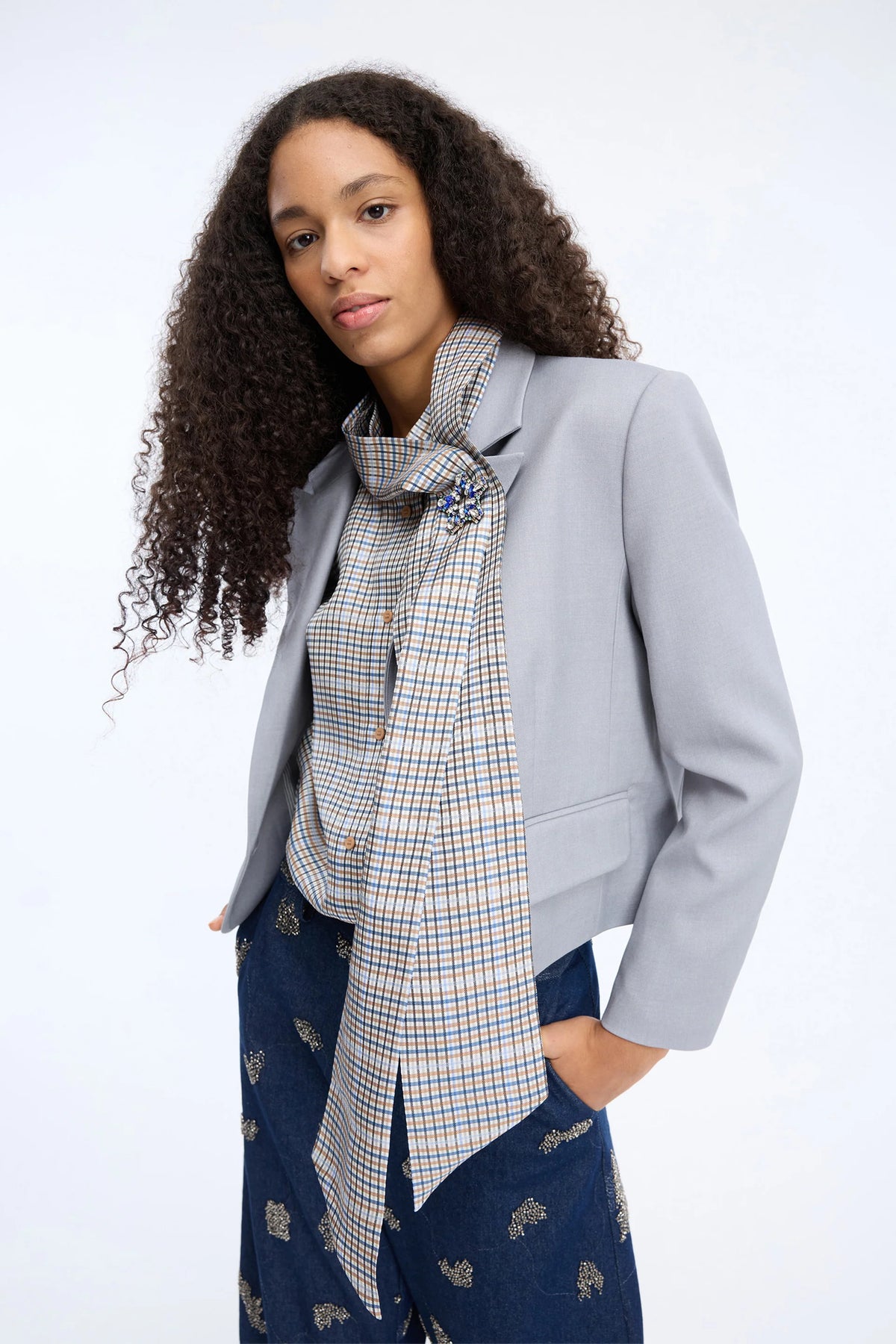Veiling Check Blouse